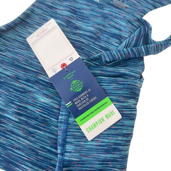 Champion Womens Authentic Athleisure Racerback Crop Tank Top Blue Multicolor - Picture 8 of 15